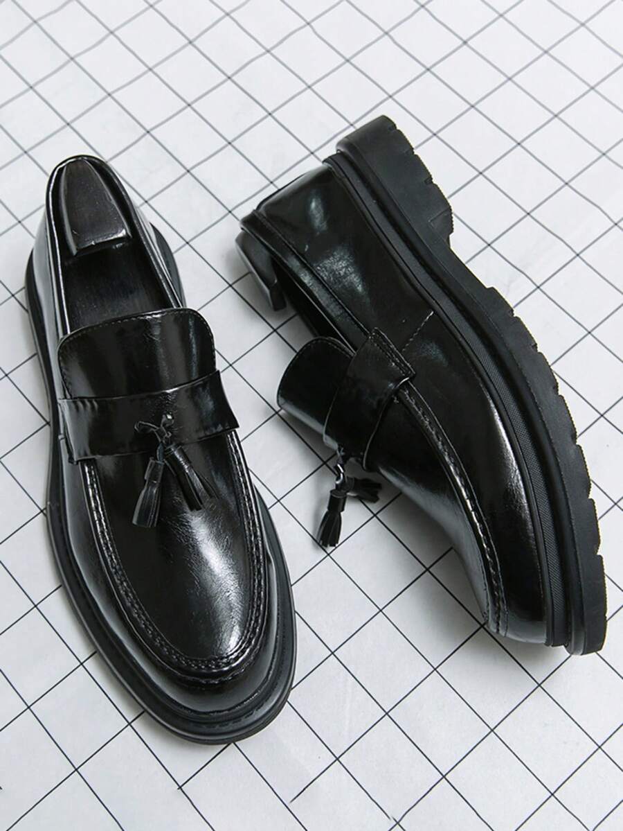 Mocassins Bride Frangée Bout Rond Pour Homme