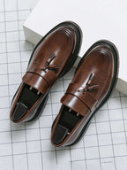 Mocassins Bride Frangée Bout Rond Pour Homme
