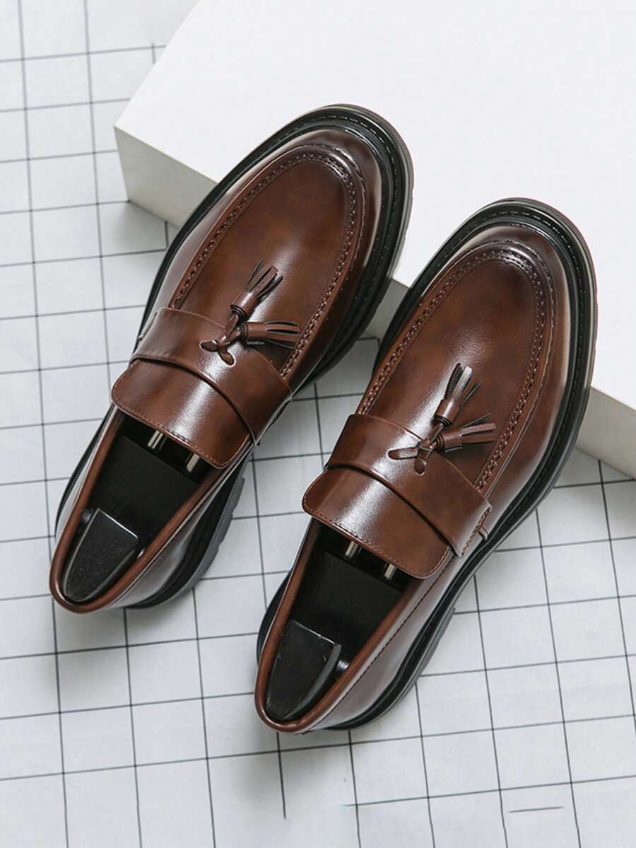 Mocassins Bride Frangée Bout Rond Pour Homme
