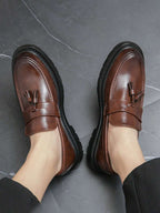 Mocassins Bride Frangée Bout Rond Pour Homme