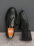 Mocassins Bride Frangée Bout Rond Pour Homme