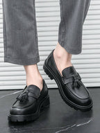 Mocassins Bride Frangée Bout Rond Pour Homme