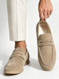 Mocassins Empeigne Unie Bride À Enfiler Pour Homme
