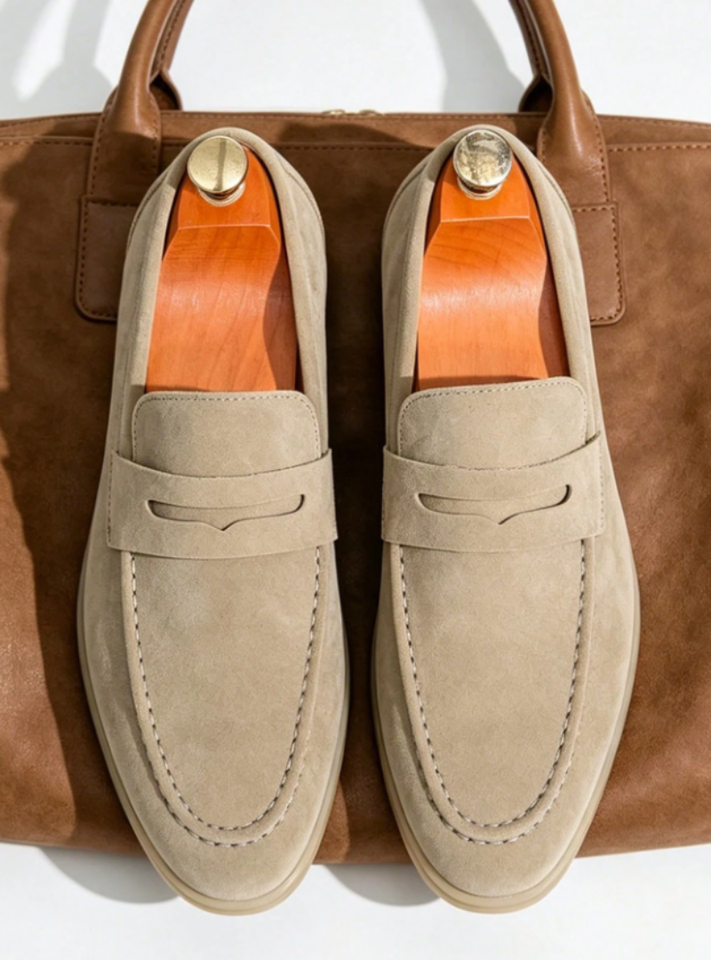 Mocassins Empeigne Unie Bride À Enfiler Pour Homme