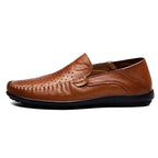 Mocassins À Enfiler Perforations Coutures Apparentes Bout Rond Pour Homme