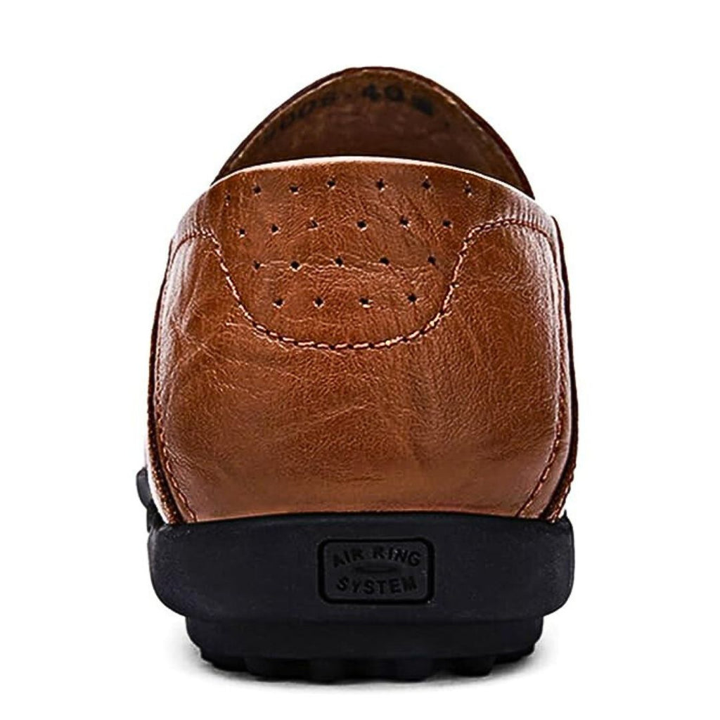 Mocassins À Enfiler Perforations Coutures Apparentes Bout Rond Pour Homme