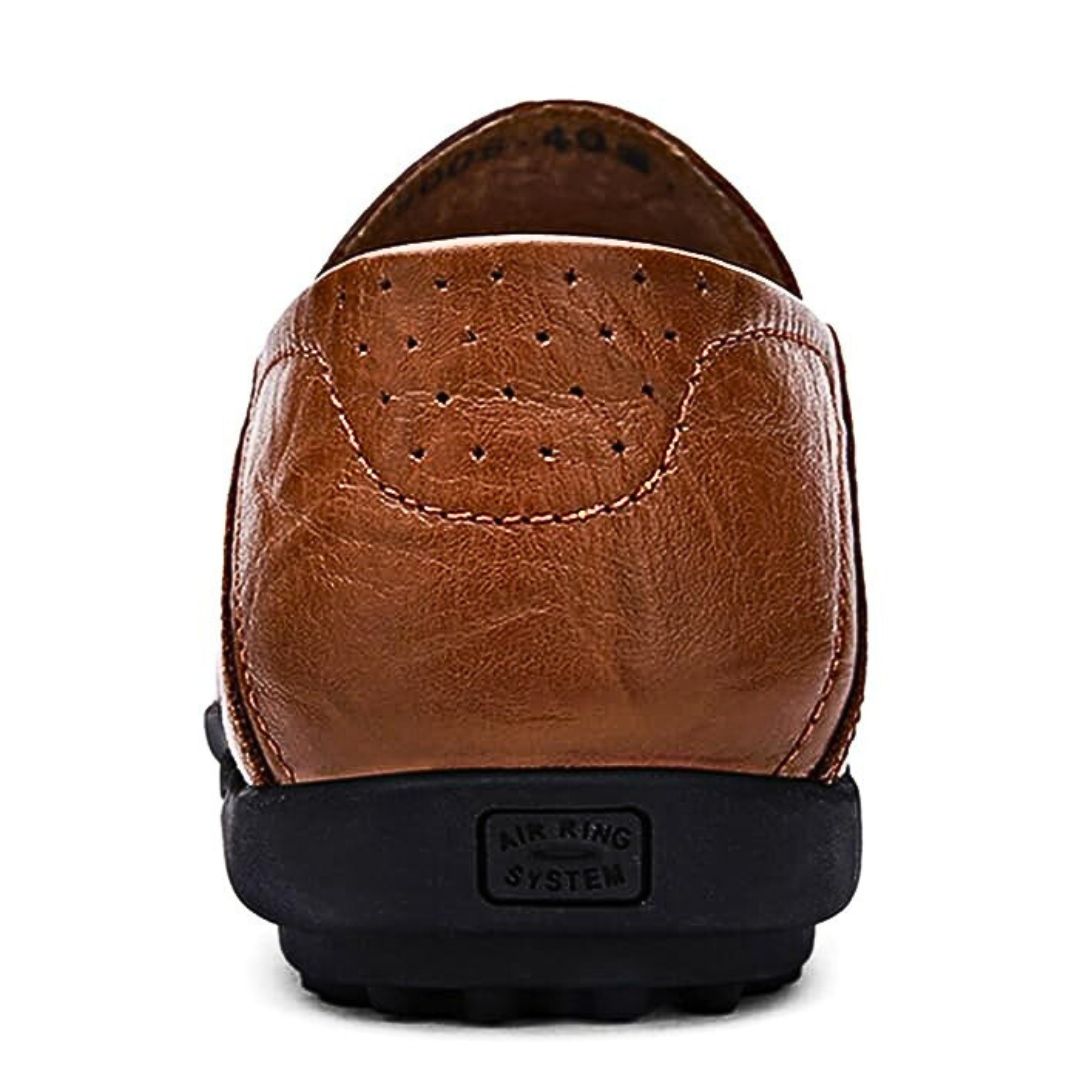 Mocassins À Enfiler Perforations Coutures Apparentes Bout Rond Pour Homme