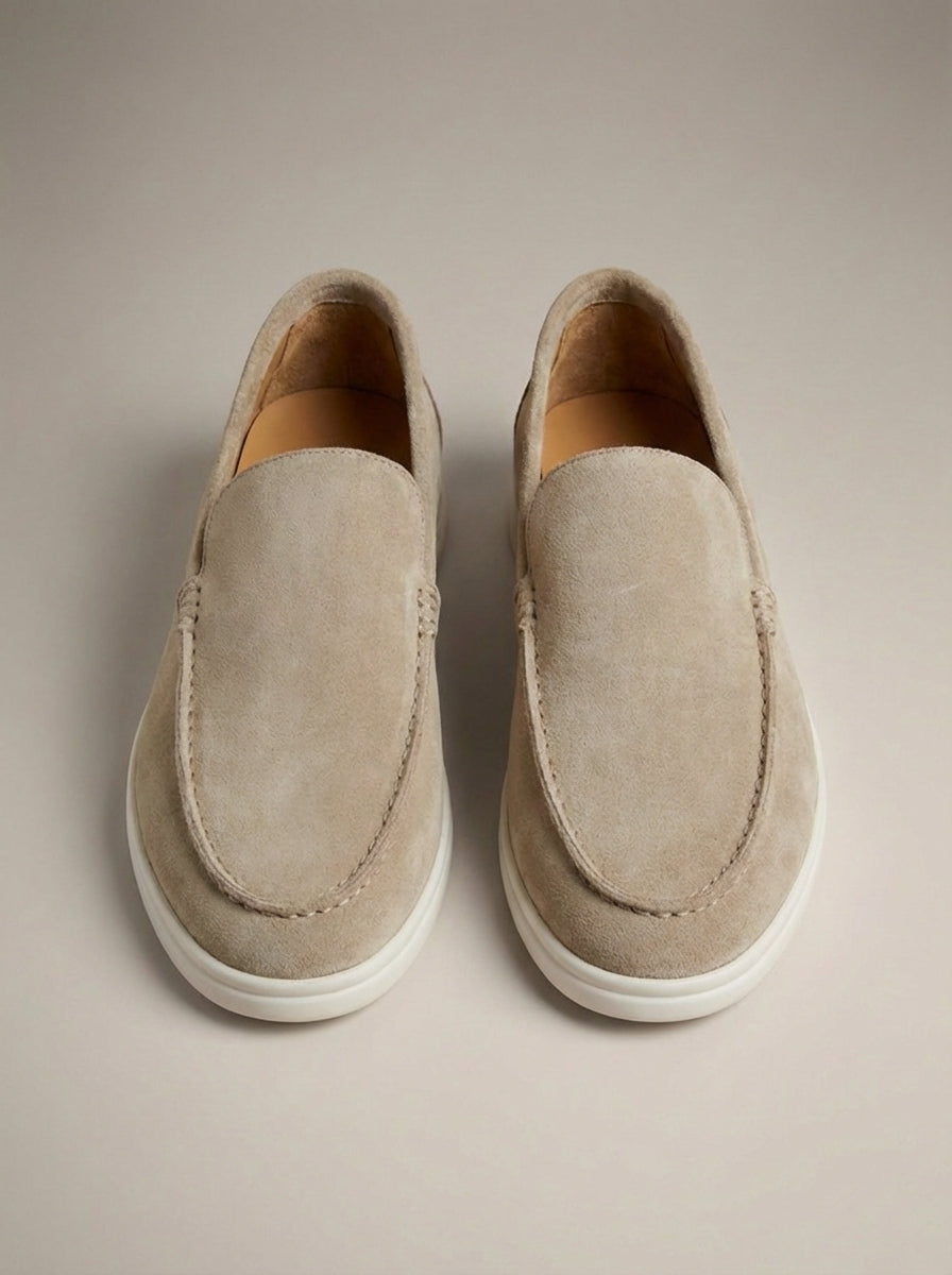 Mocassins À Enfiler Coutures Apparentes Empeigne Unie Pour Homme