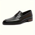 Mocassins Penny Bout Allongé À Lacets Semelle Basse Pour Homme