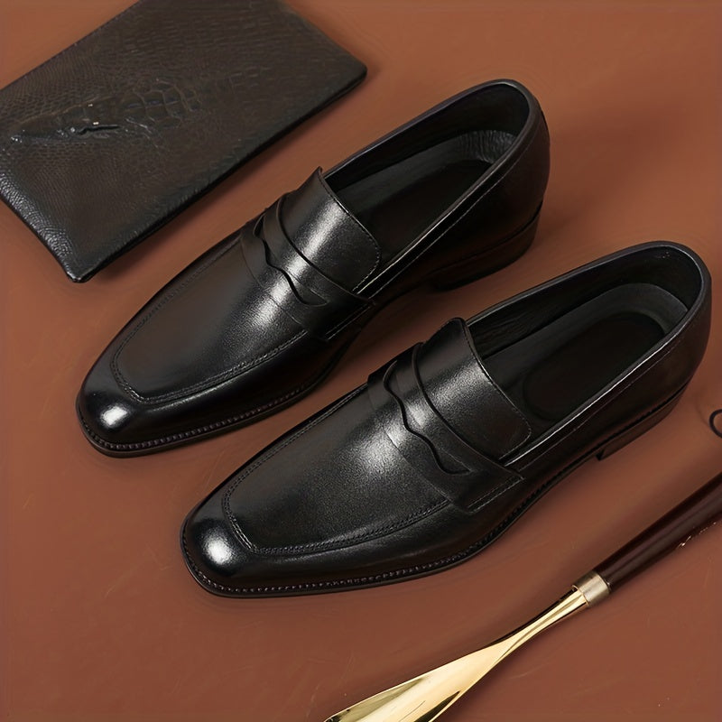 Mocassins Penny Bout Allongé À Lacets Semelle Basse Pour Homme