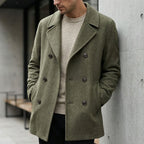 Homme Manteau Croisé Laine