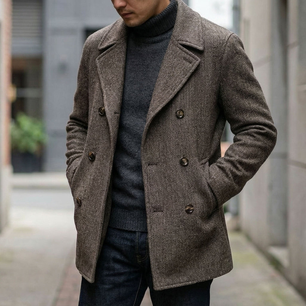 Homme Manteau Croisé Laine