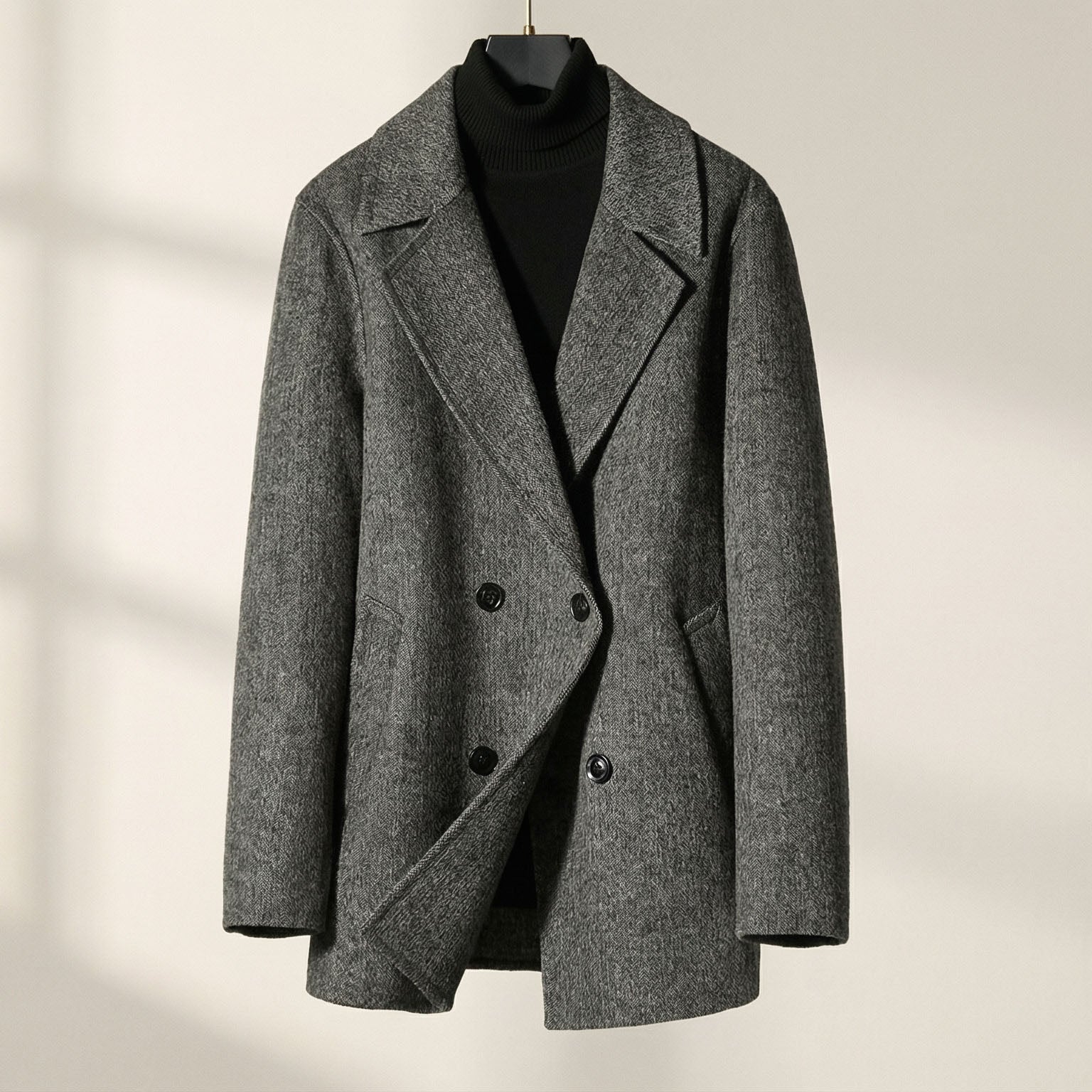 Homme Manteau Croisé Laine