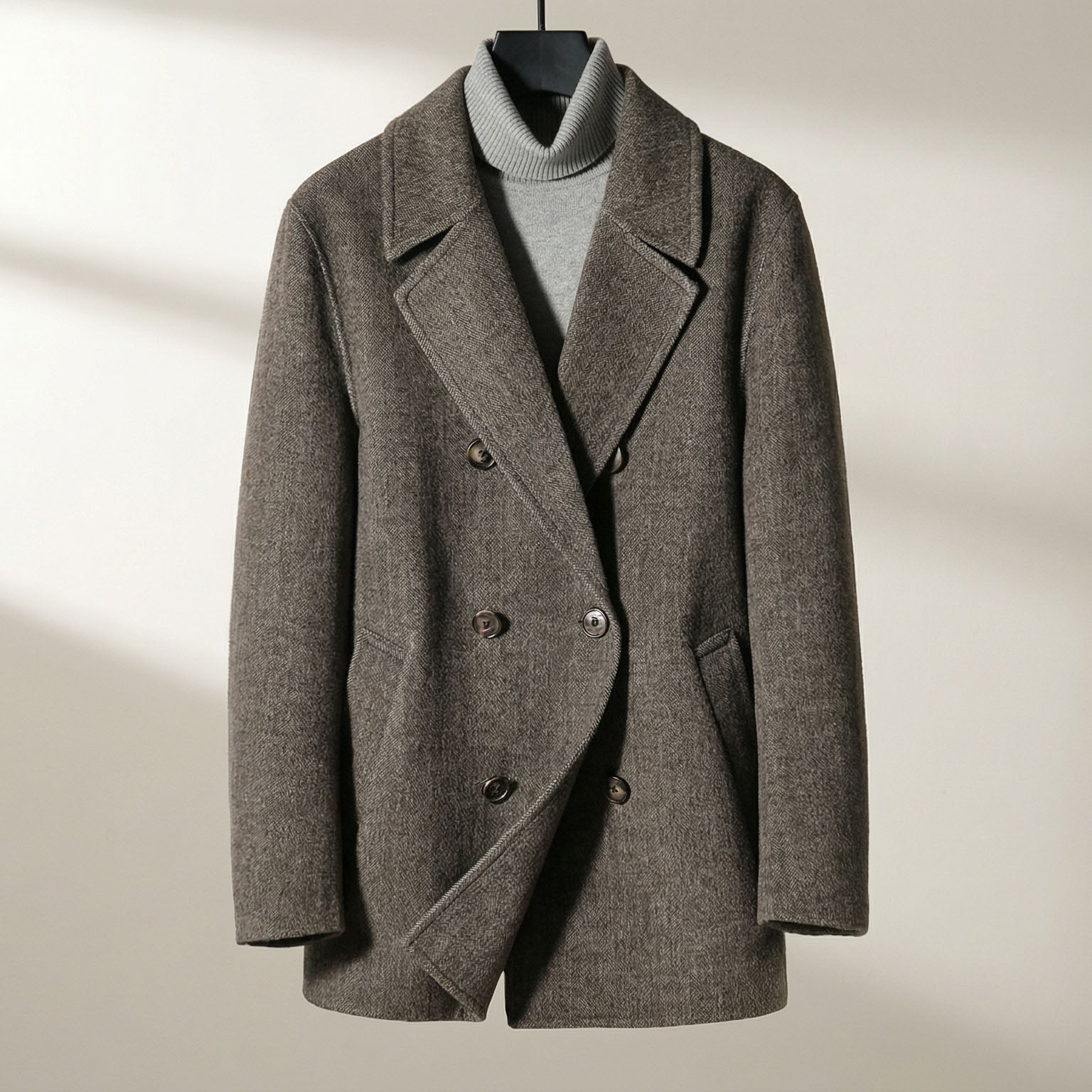 Homme Manteau Croisé Laine
