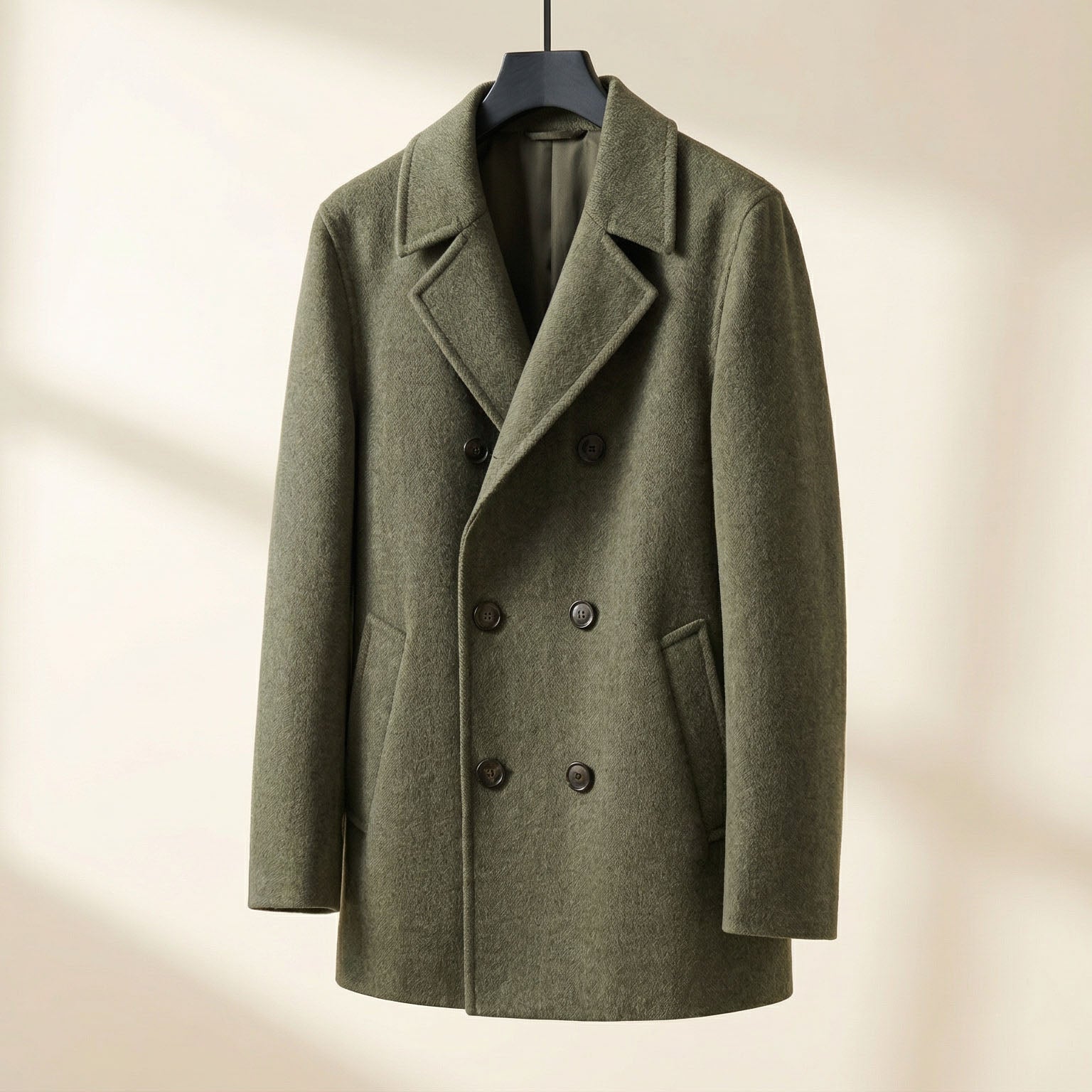 Homme Manteau Croisé Laine