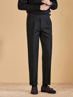 Pantalon Plis Marqués Poches Coupe Ajustée Pour Homme