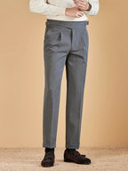 Homme Pantalon Plis Ajusté