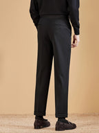 Pantalon Plis Marqués Poches Coupe Ajustée Pour Homme