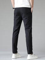 Pantalon Taille Élastiquée Boutonné Poches Pour Homme