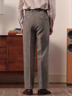Pantalon Plis Marqués Poches Coupe Droite Pour Homme