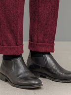 Pantalon Plis Marqués Finition Habillée Matière Texturée Poches Pour Homme