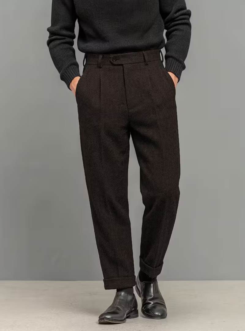 Homme Pantalon Plis Marqués