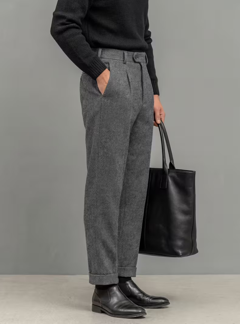 Homme Pantalon Plis Marqués