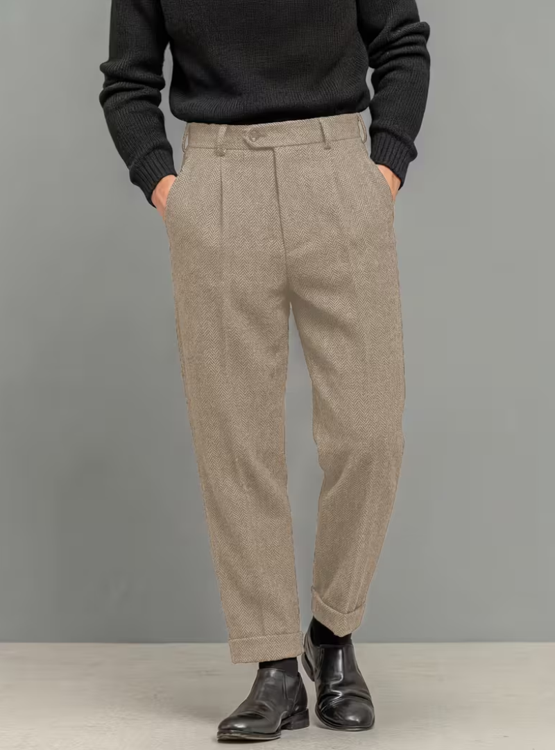 Homme Pantalon Plis Marqués