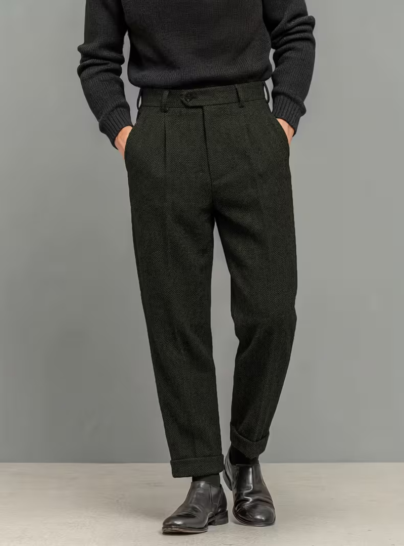 Homme Pantalon Plis Marqués