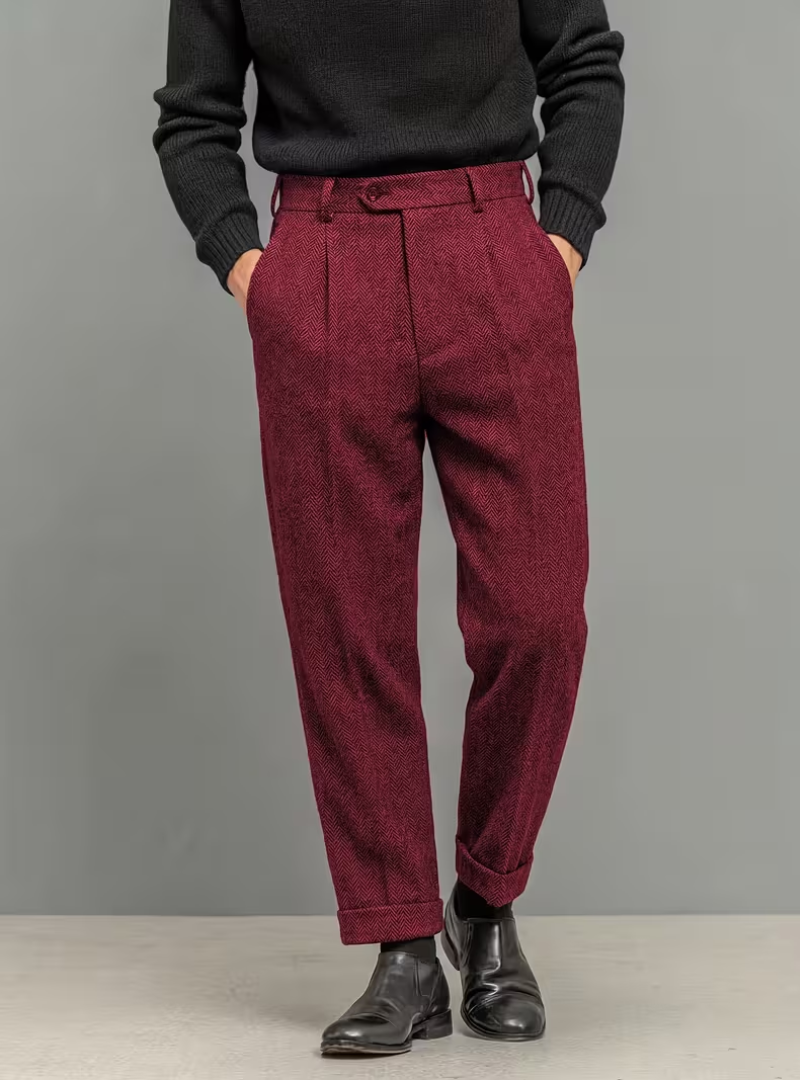 Homme Pantalon Plis Marqués