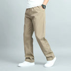 Pantalon Coupe Droite Taille Élastiquée Poches Pour Homme