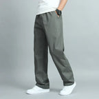 Homme Pantalon Droit Élastiqué