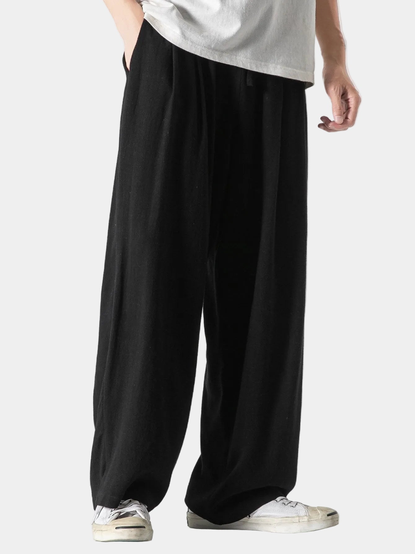 Homme Pantalon Ample Cordon