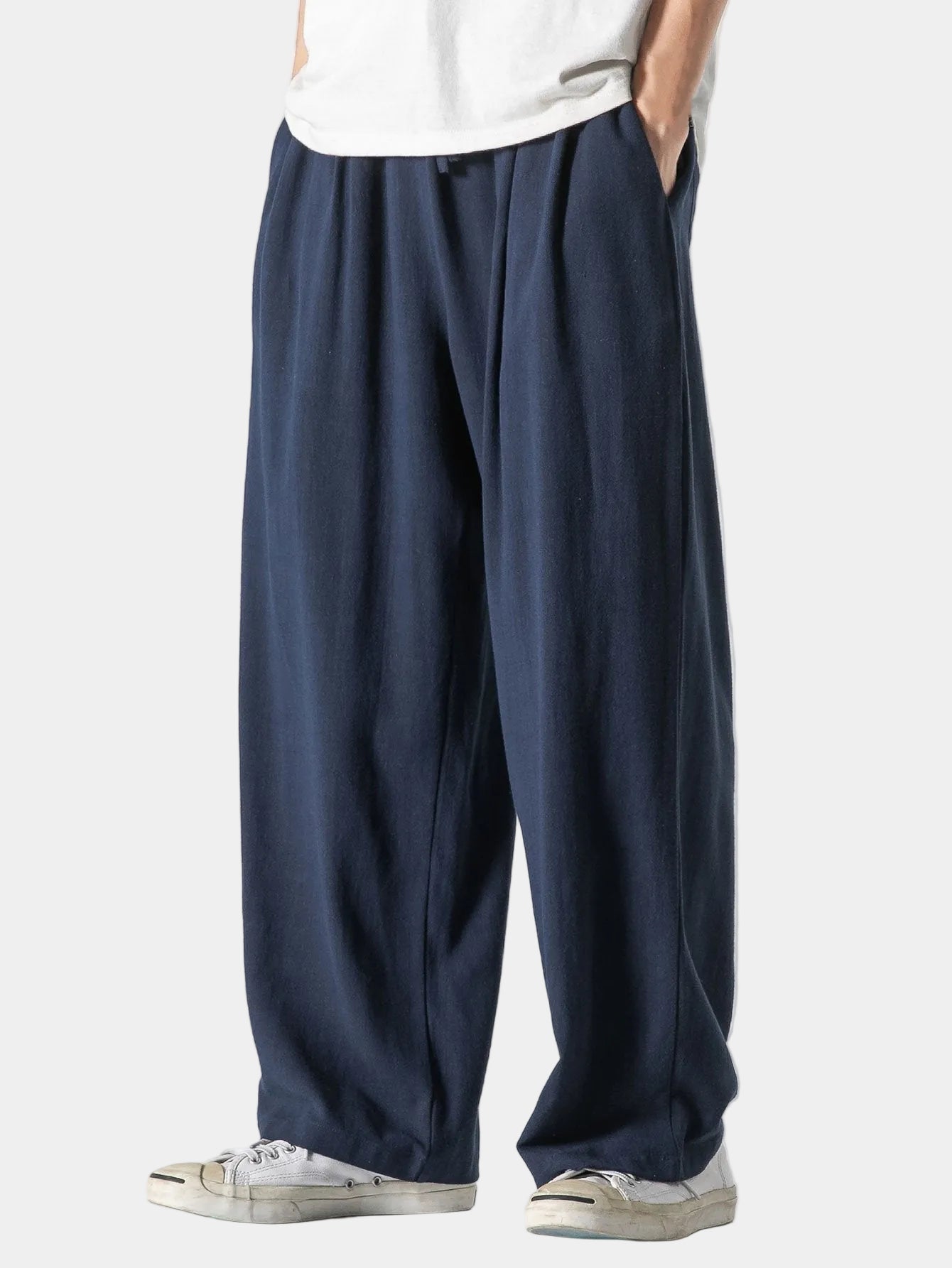 Homme Pantalon Ample Cordon