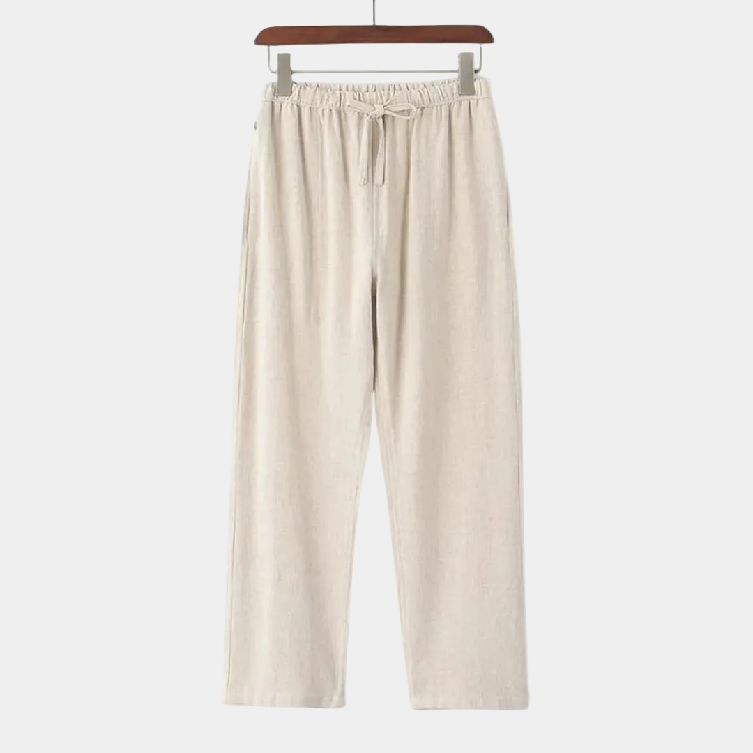 Pantalon Taille à Cordon Coupe Droite Pour Homme
