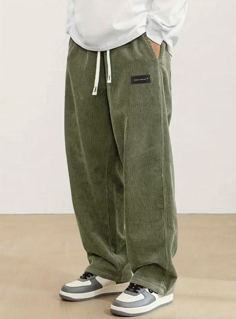 Homme Pantalon Cordon Large