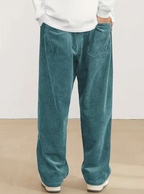 Pantalon Taille à Cordon Coupe Large Maille Côtelée Matière Texturée Pour Homme