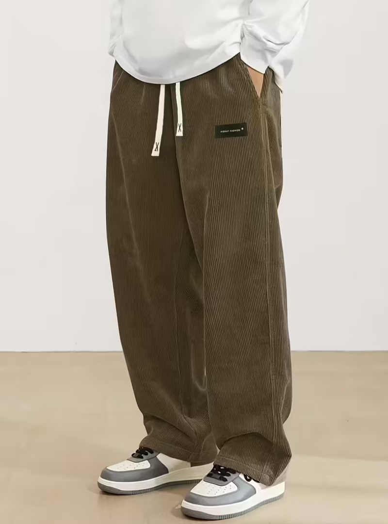 Homme Pantalon Cordon Large