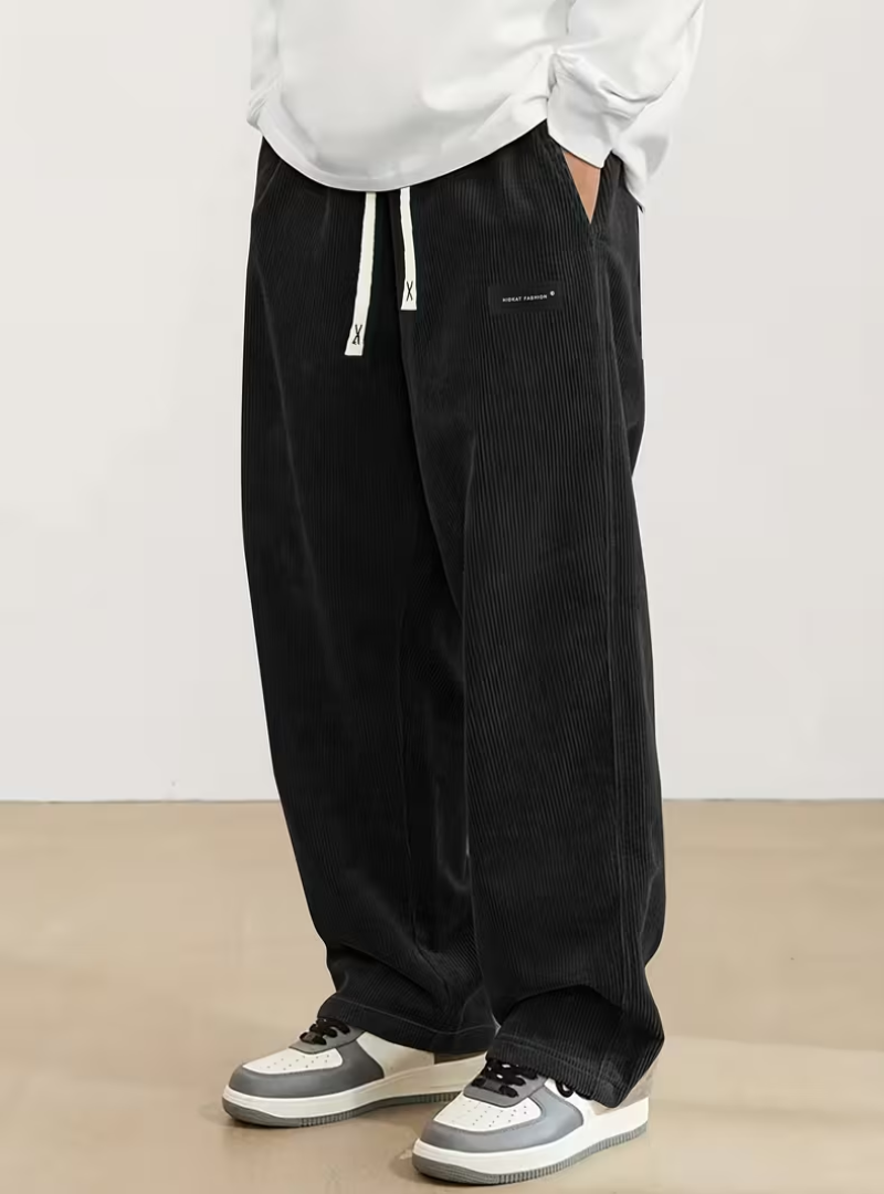 Homme Pantalon Cordon Large