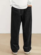 Pantalon Taille à Cordon Coupe Large Maille Côtelée Matière Texturée Pour Homme