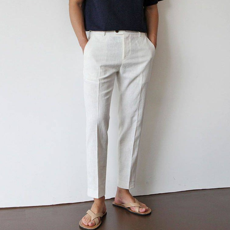 Pantalon Boutonné Poches Pour Homme