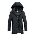 Parka À Capuche Col Montant Zippée Pour Homme