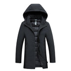 Parka À Capuche Col Montant Zippée Pour Homme