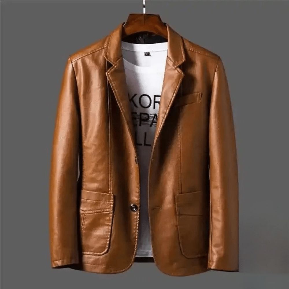 Homme Blazer Aspect Cuir