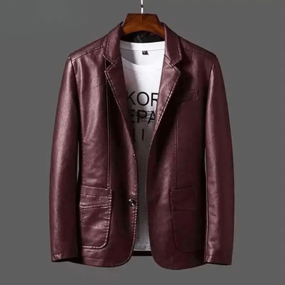 Homme Blazer Aspect Cuir
