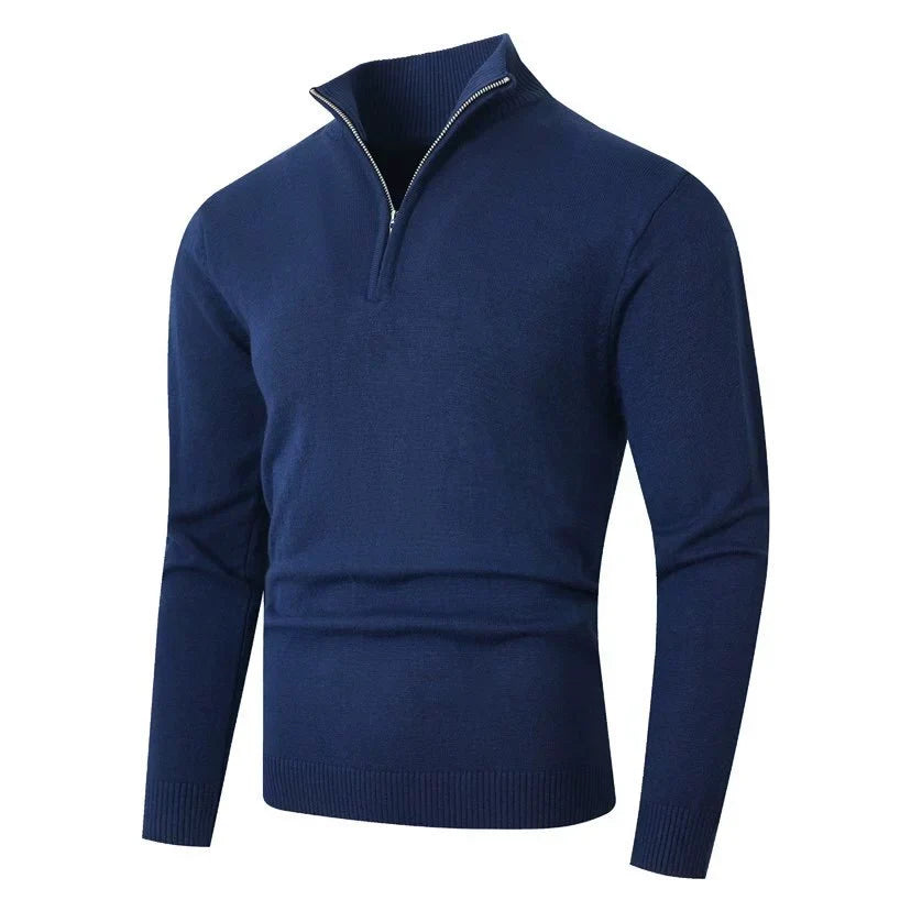 Homme Pull Demi-Zip Montant