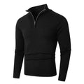 Pull Col Montant Demi-Zip Bords Côtelés Pour Homme