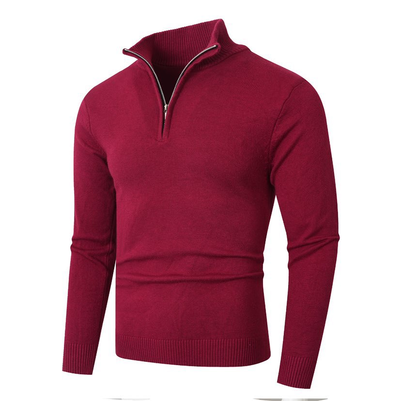 Homme Pull Demi-Zip Montant