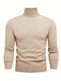 Pull Col Roulé Manches Longues Maille Côtelée Pour Homme