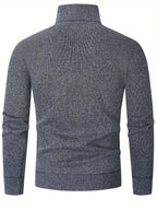 Pull Col Roulé Maille Torsadée Manches Longues Bords Côtelés Pour Homme